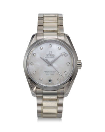 OMEGA, REF. 231.10.39.21.55.002, SEAMASTER, A STEEL WRISTWATCH WITH DATE, MOTHER-OF-PEARL DIAL, AND DIAMOND HOUR MARKERS - photo 1