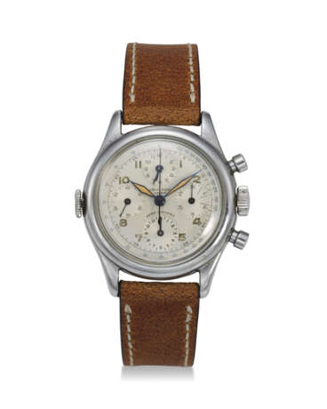 UNIVERSAL GENEVE, REF. 22289, AERO-COMPAX, A STEEL DUAL TIME CHRONOGRAPH WRISTWATCH - photo 1