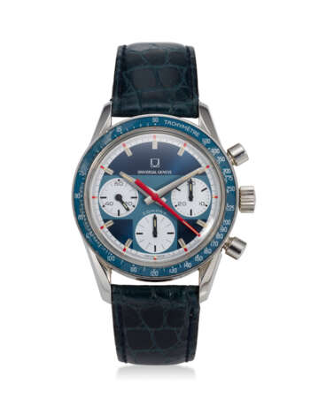 UNIVERSAL GENEVE, REF. 885108, “EXOTIC” COMPAX, A STEEL CHRONOGRAPH WRISTWATCH - фото 1