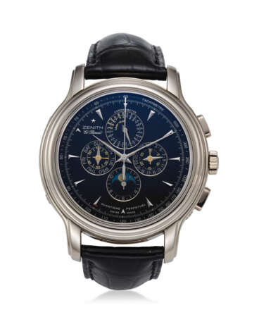ZENITH, REF. 65 1260 4003, CHRONOMASTER, QUANTIEM PERPETUEL, AN 18K WHITE GOLD PERPETUAL CALENDAR CHRONOGRAPH WRISTWATCH WITH MOON PHASES AND LEAP YEAR INDICATOR - Foto 1