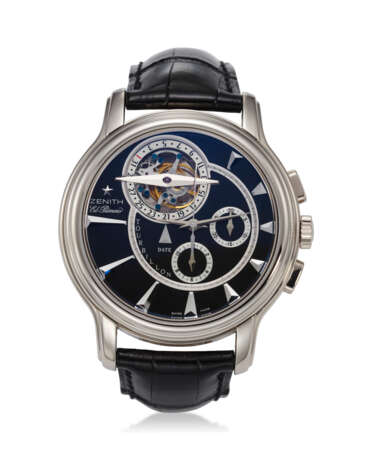 ZENITH, REF. 65 1260 4005, EL PRIMERO CHRONOMASTER, AN 18K WHITE GOLD CHRONOGRAPH TOURBILLON WRISTWATCH WITH DATE, A LIMITED EDITION OF 50 EXAMPLES - Foto 1