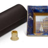 PATEK PHILIPPE, PORCELAIN DISH, A LEATHER TRAVEL CASE AND LOUPE - photo 1