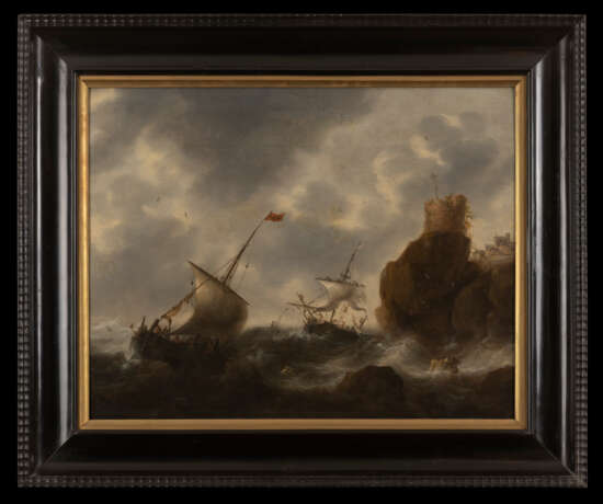 Морской пейзаж Якоб Адрианс Беллевойс Naturholz Öl Renaissance Marinemalerei Die Niederlande 17 век - Foto 1