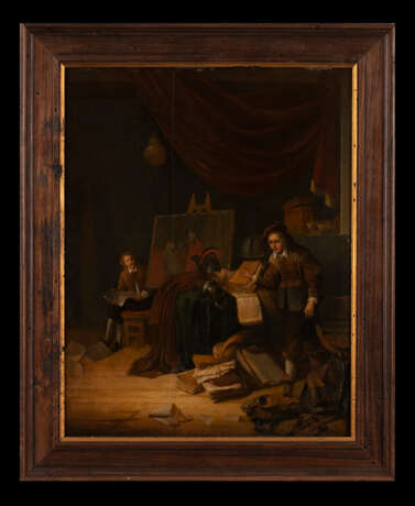 Художник с помощником в мастрерской Gerard Dou (1613 - 1675) Naturholz Öl Baroсk Die Niederlande 17 век - Foto 1