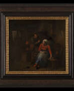 Âge d'or de la peinture néerlandaise. Два крестьянина и женщина в трактире