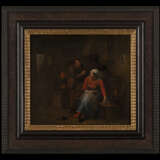 Два крестьянина и женщина в трактире Эгберт ван Хемскерк II (1634 - 1704) Дерево Масло Нидерланды Золотой век голландской живописи 17 век г. - фото 1