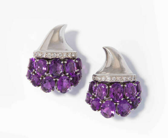 Amethyst-Brillant-Ohrclips - Foto 1