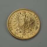 Sachsen: 20 Mark 1873 - GOLD. - фото 2