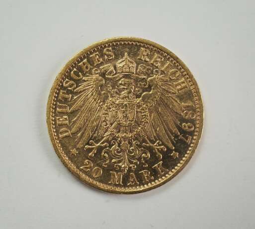 Württemberg: 20 Mark 1897 - GOLD. - фото 2