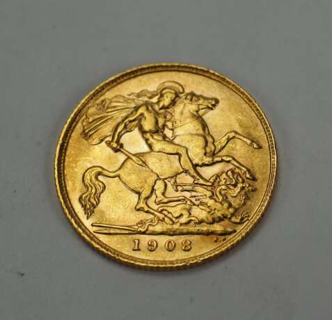 Großbritannien: Sovereign 1908 - GOLD. - photo 2