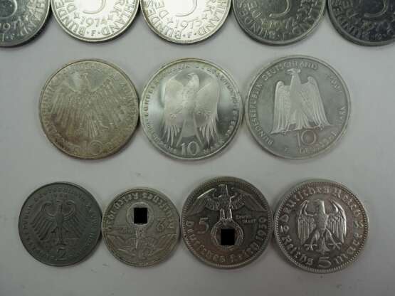 BRD: Diverse Münzen SILBER - 17 Exemplare. - Foto 5