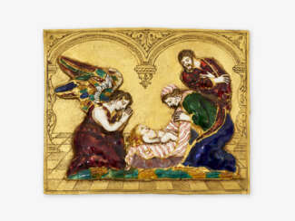 Plakette mit Anbetung des Jesuskindes - Wohl Italien, um 1700