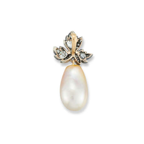 ANTIQUE NATURAL PEARL AND DIAMOND PENDANT - фото 2
