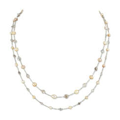 EARLY 20TH CENTURY NATURAL PEARL AND DIAMOND NECKLACE