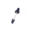 CARTIER ART DECO SAPPHIRE, RUBY, EMERALD AND DIAMOND JABOT PIN - Auction prices