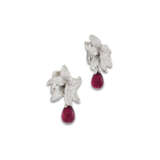 CARTIER RUBELLITE TOURMALINE AND DIAMOND 'CARESSE D'ORCHIDÉES' EARRINGS - photo 2