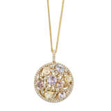 COLOURED SAPPHIRE AND DIAMOND NECKLACE - photo 1