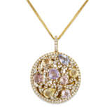 COLOURED SAPPHIRE AND DIAMOND NECKLACE - photo 3