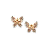 COLOURED DIAMOND AND DIAMOND BUTTERFLY EARRINGS - photo 3