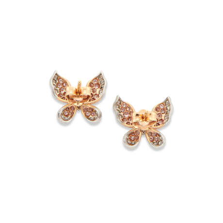 COLOURED DIAMOND AND DIAMOND BUTTERFLY EARRINGS - photo 3