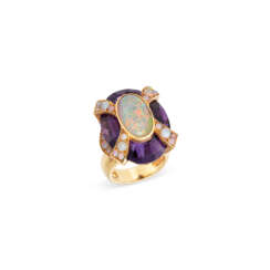 CARTIER AMETHYST AND OPAL RING