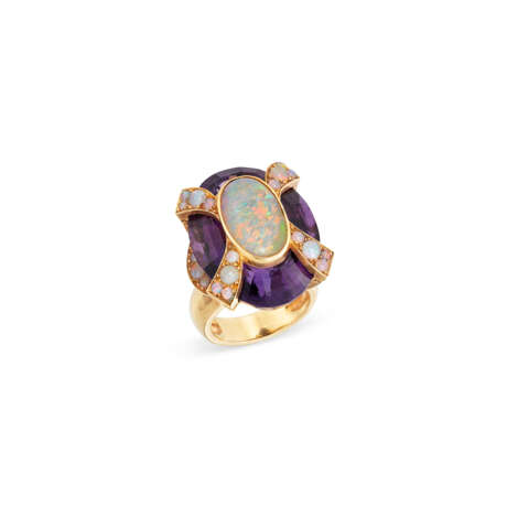 CARTIER AMETHYST AND OPAL RING - photo 1