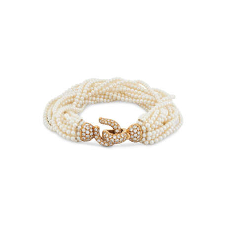 NO RESERVE | CARTIER SEED PEARL AND DIAMOND BRACELET - фото 1