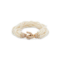 NO RESERVE | CARTIER SEED PEARL AND DIAMOND BRACELET