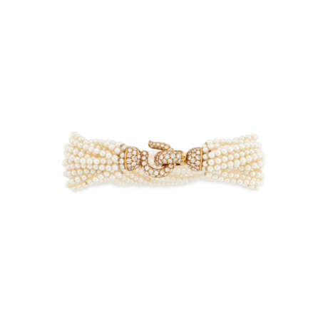 NO RESERVE | CARTIER SEED PEARL AND DIAMOND BRACELET - фото 2