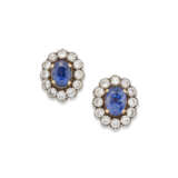 SAPPHIRE AND DIAMOND NECKLACE AND EARRING SET - фото 2