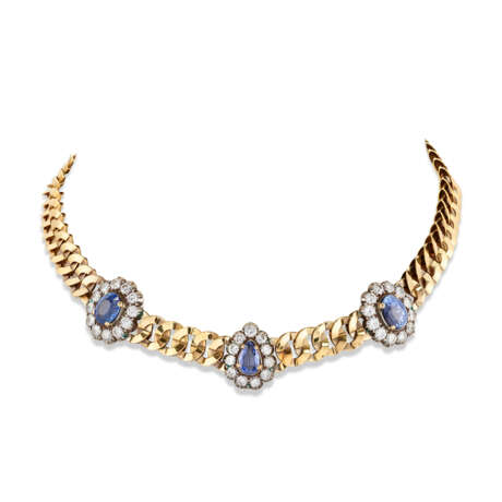 SAPPHIRE AND DIAMOND NECKLACE AND EARRING SET - фото 4
