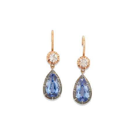 NO RESERVE | SAPPHIRE AND DIAMOND EARRINGS - фото 1