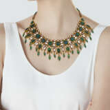 INDIAN ENAMEL, EMERALD, DIAMOND AND PEARL NECKLACE - фото 4
