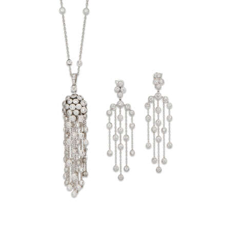 CARTIER DIAMOND TASSEL NECKLACE AND EARRINGS - photo 1