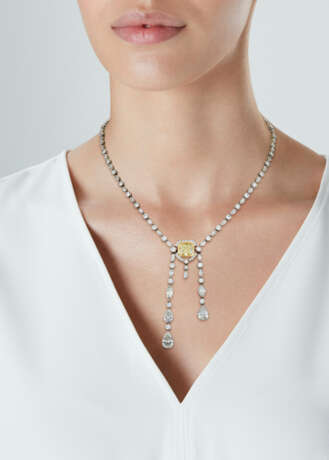 COLOURED DIAMOND AND DIAMOND NECKLACE AND EARRINGS - photo 10