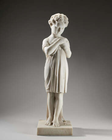 A WHITE MARBLE FIGURE OF LADY LOUISA RUSSELL - Foto 1