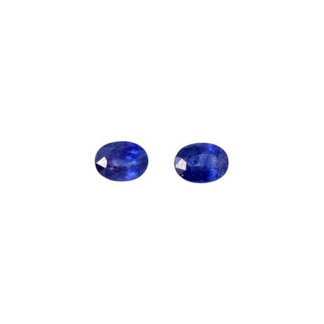 Paar blaue Saphire zus. 3,7 ct, - Foto 1