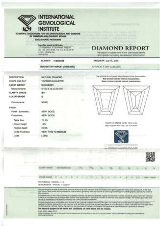 Loser Diamant im Trapezschliff 0,26 ct, - photo 3