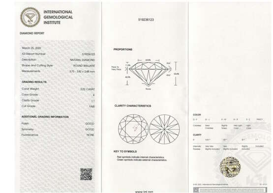 Loser Brillant 0,22 ct, - photo 3