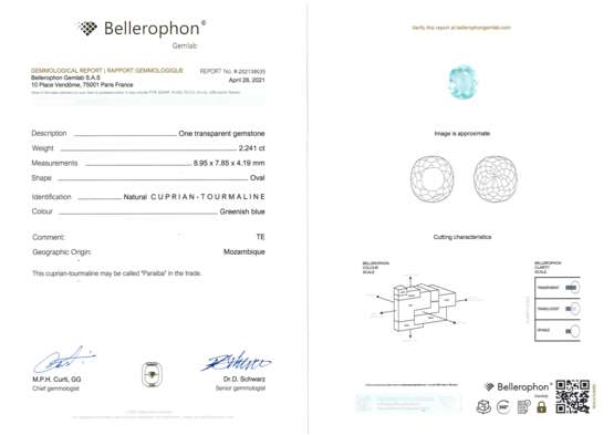 Afrikanischer Kupferturmalin (Paraíba) von 2,241 ct, - фото 4