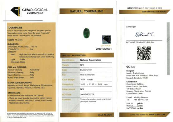 Loser Turmalincabochon von 16,14 ct, - фото 5