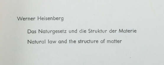 Heisenberg, Werner Das Naturgesetz und die Struktur der… - Foto 2