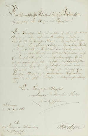 Brief | Friedrich Franz II. (1823-1883), Großherzog von… - фото 1