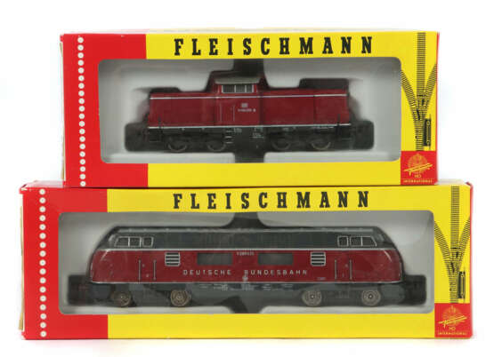 2 Dieselloks Fleischmann, Spur H0, ca. 1960er Jahre, DL… - Foto 1