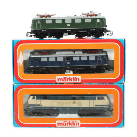 3 Loks Märklin, Spur H0, 1x D-Lok 3074, BR 216 der DB,… - фото 1