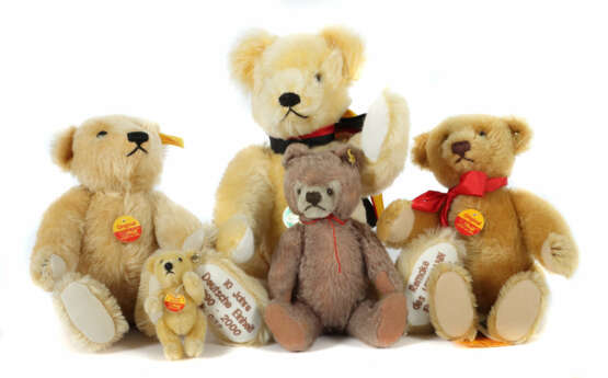 5 Teddybären Steiff und Herrmann, 1x Teddy, Hermann, ''… - фото 1