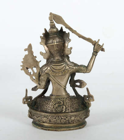 Manjushri Nepal, 2. Hälfte 20. Jh., Bronze/silberfarben… - photo 2