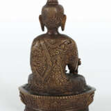 Medizinbuddha Nepal, 2. Hälfte 20. Jh., Bronze, mit Lot… - Foto 3