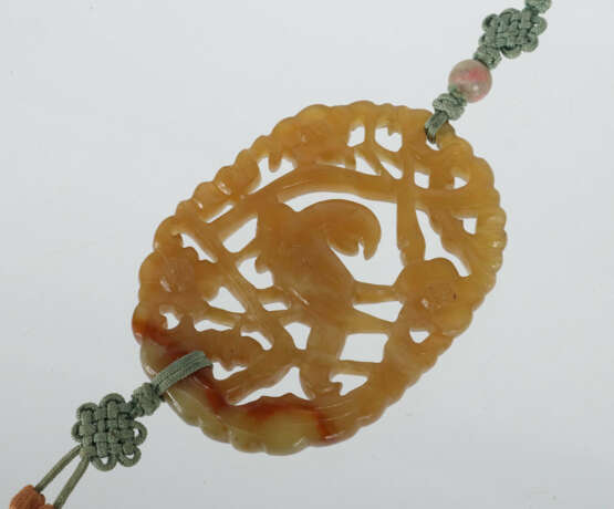 Jadeschnitzerei China, hellbraune, leicht transparente… - Foto 2