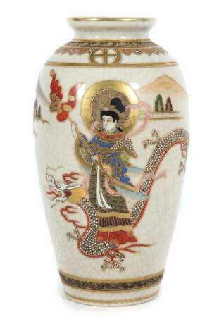 Satsuma-Vase Japan, Meiji-Periode, naturfarbener Scherb… - Foto 1
